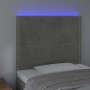 Headboard with LED lights light gray velvet 100x5x118/128 cm by vidaXL, Headboards and footboards - Ref: Foro24-3122326, Pric...