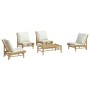 5-piece bamboo garden furniture set with cream white cushions by vidaXL, Garden sets - Ref: Foro24-3156487, Price: 500,13 €, ...