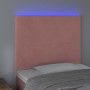 Pink velvet headboard with LED lights 100x5x118/128 cm by vidaXL, Headboards and footboards - Ref: Foro24-3122191, Price: 76,...