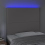 Cabecero con luces LED cuero sintético gris 90x5x118/128 cm de vidaXL, Cabeceros y pies de cama - Ref: Foro24-3122226, Precio...