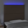 Kopfteil mit LED-Leuchten, braunes Kunstleder, 100 x 5 x 118/128 cm von vidaXL, Kopf- und Fußteile - Ref: Foro24-3122371, Pre...