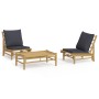 3-piece bamboo garden furniture set with dark gray cushions by vidaXL, Garden sets - Ref: Foro24-3156488, Price: 256,46 €, Di...