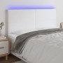 Kopfteil mit LED-Beleuchtung, weißes Kunstleder, 160 x 5 x 118/128 cm von vidaXL, Kopf- und Fußteile - Ref: Foro24-3122241, P...