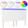 Headboard with LED lights white synthetic leather 160x5x118/128 cm by vidaXL, Headboards and footboards - Ref: Foro24-3122241...