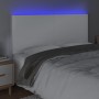 Headboard with LED lights white synthetic leather 160x5x118/128 cm by vidaXL, Headboards and footboards - Ref: Foro24-3122241...