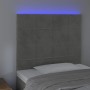 Headboard with LED lights light gray velvet 90x5x118/128 cm by vidaXL, Headboards and footboards - Ref: Foro24-3122460, Price...