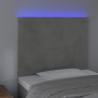 Headboard with LED lights light gray velvet 100x5x118/128 cm by vidaXL, Headboards and footboards - Ref: Foro24-3122186, Pric...