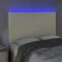 Cabecero con luces LED cuero sintético crema 144x5x118/128 cm de vidaXL, Cabeceros y pies de cama - Ref: Foro24-3122236, Prec...