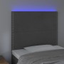 Headboard with LED lights dark gray velvet 100x5x118/128 cm by vidaXL, Headboards and footboards - Ref: Foro24-3122327, Price...