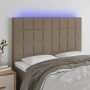 Cabecero con luces LED tela gris taupe 144x5x118/128 cm de vidaXL, Cabeceros y pies de cama - Ref: Foro24-3122426, Precio: 12...