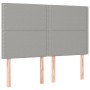 Headboard with LED lights light gray fabric 144x5x118/128 cm by vidaXL, Headboards and footboards - Ref: Foro24-3122282, Pric...