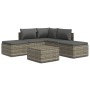 Set de muebles de jardín 6 pzas y cojines ratán sintético gris de vidaXL, Conjuntos de jardín - Ref: Foro24-3157311, Precio: ...