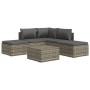 Set de muebles de jardín 6 pzas y cojines ratán sintético gris de vidaXL, Conjuntos de jardín - Ref: Foro24-3157311, Precio: ...