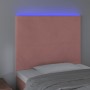 Pink velvet headboard with LED lights 90x5x118/128 cm by vidaXL, Headboards and footboards - Ref: Foro24-3122185, Price: 72,3...