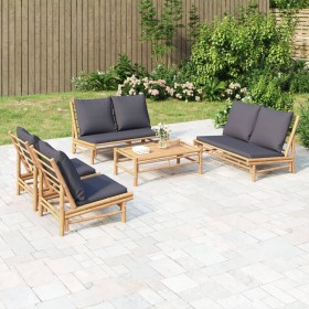 5-piece bamboo garden furniture set with dark gray cushions by vidaXL, Garden sets - Ref: Foro24-3156484, Price: 547,99 €, Di...