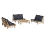 5-piece bamboo garden furniture set with dark gray cushions by vidaXL, Garden sets - Ref: Foro24-3156484, Price: 594,26 €, Di...