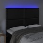 Cabecero con luces LED cuero sintético negro 144x5x118/128 cm de vidaXL, Cabeceros y pies de cama - Ref: Foro24-3122374, Prec...