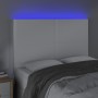 Cabecero con luces LED cuero sintético blanco 144x5x118/128 cm de vidaXL, Cabeceros y pies de cama - Ref: Foro24-3122235, Pre...