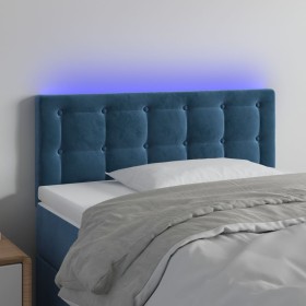 Cabecero con LED de terciopelo azul 100x5x78/88 cm de vidaXL, Cabeceros y pies de cama - Ref: Foro24-3122092, Precio: 53,30 €...