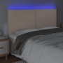 Headboard LED lights cappuccino synthetic leather 200x5x118/128cm by vidaXL, Headboards and footboards - Ref: Foro24-3122397,...