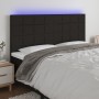 Headboard with LED lights black fabric 160x5x118/128 cm by vidaXL, Headboards and footboards - Ref: Foro24-3122432, Price: 13...