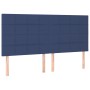 Headboard with LED lights blue fabric 200x5x118/128 cm by vidaXL, Headboards and footboards - Ref: Foro24-3122452, Price: 135...