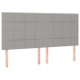 Headboard with LED lights light gray fabric 180x5x118/128 cm by vidaXL, Headboards and footboards - Ref: Foro24-3122438, Pric...