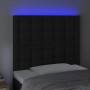 Cabecero con luces LED cuero sintético negro 80x5x118/128 cm de vidaXL, Cabeceros y pies de cama - Ref: Foro24-3122496, Preci...