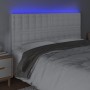 Cabecero con luces LED cuero sintético blanco 160x5x118/128 cm de vidaXL, Cabeceros y pies de cama - Ref: Foro24-3122521, Pre...