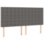 Headboard with LED lights gray synthetic leather 200x5x118/128 cm by vidaXL, Headboards and footboards - Ref: Foro24-3122536,...