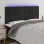 Cabecero con luces LED terciopelo negro 180x5x118/128 cm de vidaXL, Cabeceros y pies de cama - Ref: Foro24-3122486, Precio: 1...