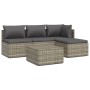 Set de muebles de jardín 5 pzas y cojines ratán sintético gris de vidaXL, Conjuntos de jardín - Ref: Foro24-3157313, Precio: ...