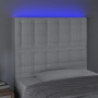 Headboard with LED lights white synthetic leather 80x5x118/128 cm by vidaXL, Headboards and footboards - Ref: Foro24-3122497,...