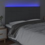 Cabecero con luces LED tela gris oscuro 200x5x118/128 cm de vidaXL, Cabeceros y pies de cama - Ref: Foro24-3122447, Precio: 1...