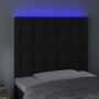 Cabecero con luces LED cuero sintético negro 90x5x118/128 cm de vidaXL, Cabeceros y pies de cama - Ref: Foro24-3122502, Preci...