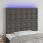 Headboard with LED lights gray synthetic leather 100x5x118/128 cm by vidaXL, Headboards and footboards - Ref: Foro24-3122512,...