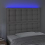 Kopfteil mit LED-Leuchten, graues Kunstleder, 100 x 5 x 118/128 cm von vidaXL, Kopf- und Fußteile - Ref: Foro24-3122512, Prei...