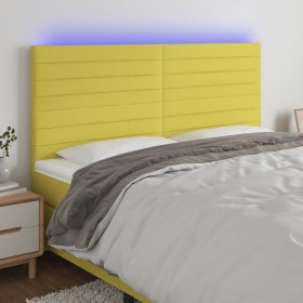 Headboard with LED lights green fabric 160x5x118/128 cm by vidaXL, Headboards and footboards - Ref: Foro24-3122577, Price: 11...