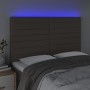 Kopfteil mit LED-Leuchten, taupegrauer Stoff, 144 x 5 x 118/128 cm von vidaXL, Kopf- und Fußteile - Ref: Foro24-3122566, Prei...