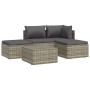 Set de muebles de jardín 5 pzas y cojines ratán sintético gris de vidaXL, Conjuntos de jardín - Ref: Foro24-3157316, Precio: ...