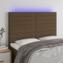 Headboard with LED lights dark brown fabric 144x5x118/128 cm by vidaXL, Headboards and footboards - Ref: Foro24-3122565, Pric...