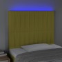 Headboard with LED lights green fabric 100x5x118/128 cm by vidaXL, Headboards and footboards - Ref: Foro24-3122659, Price: 62...