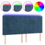 Headboard with LED lights dark blue velvet 180x5x118/128 cm by vidaXL, Headboards and footboards - Ref: Foro24-3122488, Price...