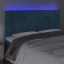 Cabecero con luces LED terciopelo azul oscuro 180x5x118/128 cm de vidaXL, Cabeceros y pies de cama - Ref: Foro24-3122488, Pre...