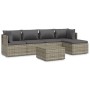 6-piece garden furniture set and gray synthetic rattan cushions by vidaXL, Garden sets - Ref: Foro24-3157320, Price: 498,56 €...