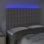 Cabecero con luces LED cuero sintético gris 144x5x118/128 cm de vidaXL, Cabeceros y pies de cama - Ref: Foro24-3122518, Preci...