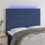 Cabecero con luces LED tela azul 144x5x118/128 cm de vidaXL, Cabeceros y pies de cama - Ref: Foro24-3122568, Precio: 118,99 €...