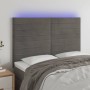 Cabecero con luces LED terciopelo gris oscuro 144x5x118/128 cm de vidaXL, Cabeceros y pies de cama - Ref: Foro24-3122613, Pre...