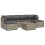 Set de muebles de jardín 7 pzas y cojines ratán sintético gris de vidaXL, Conjuntos de jardín - Ref: Foro24-3157322, Precio: ...