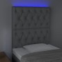 Headboard with LED lights light gray fabric 80x7x118/128 cm by vidaXL, Headboards and footboards - Ref: Foro24-3122734, Price...